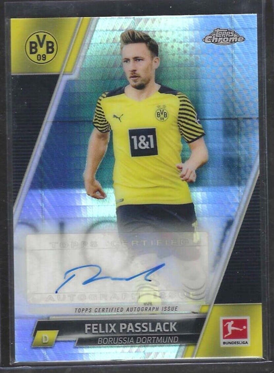FELIX PASSLACK 2021-22 TOPPS CHROME SILVER PRISM REFRACTOR AUTO #D 34/175