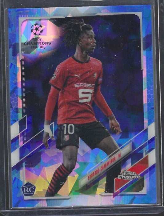EDUARDO CAMAVINGA 2020-21 TOPPS CHROME BLUE SAPPHIRE REFRACTOR ROOKIE RC #44