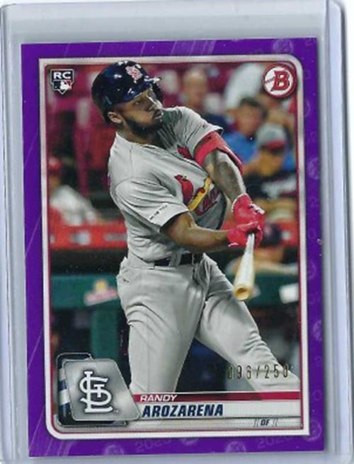 RANDY AROZARENA 2020 TOPPS BOWMAN PURPLE RC #D 96/250