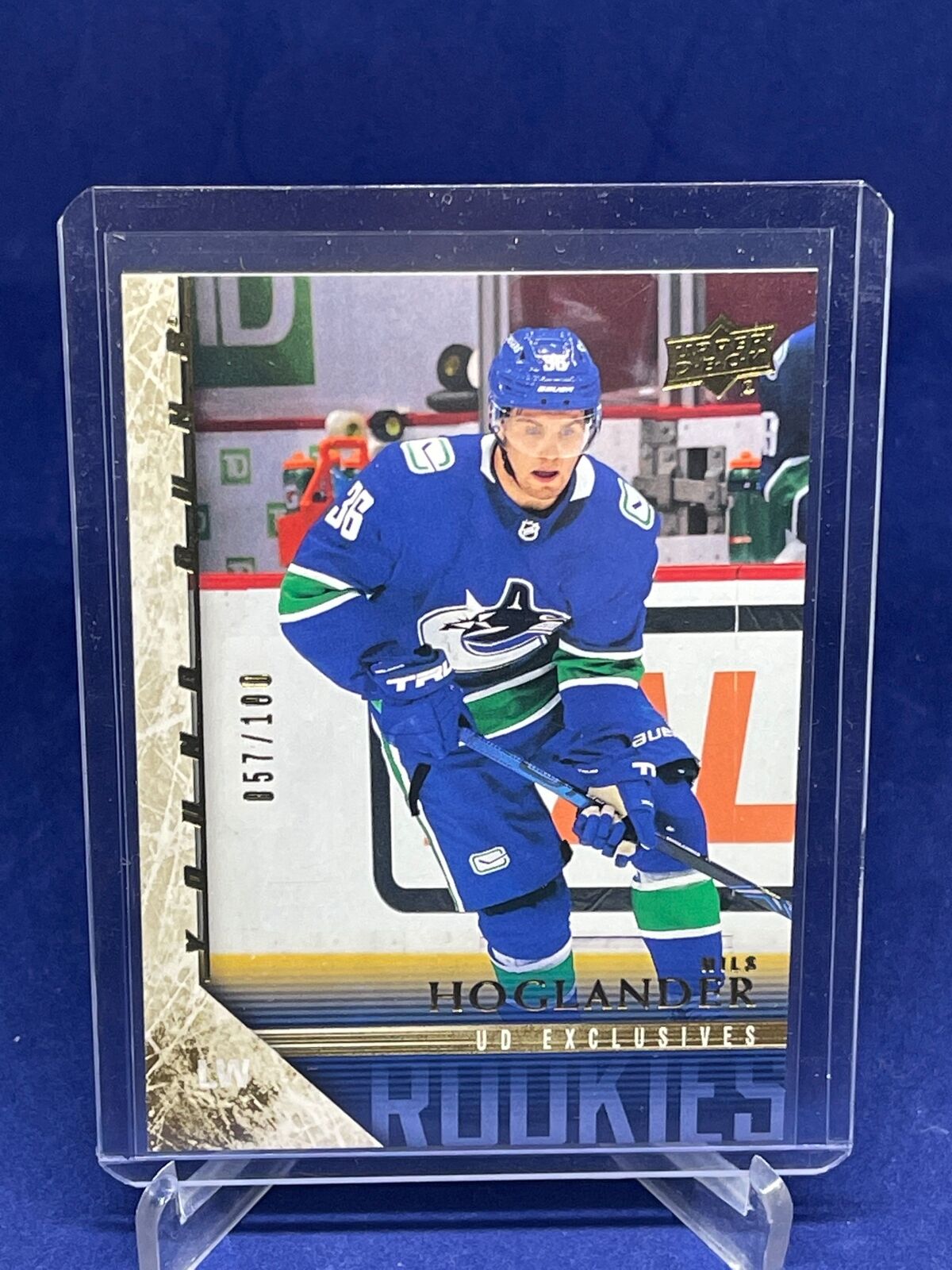 NILS HOGLANDER 2020-21 UPPER DECK EXTENDED SERIES ROOKIE EXCLUSIVES RC #D 57/100