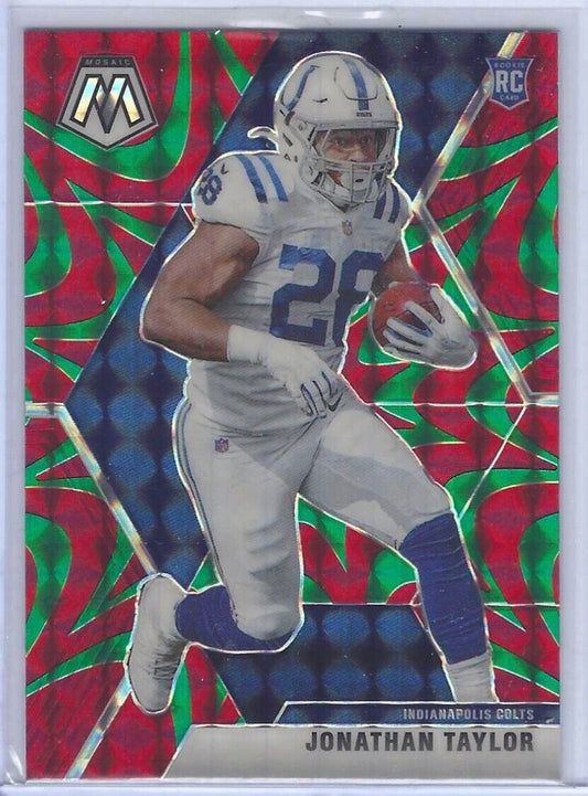 JONATHAN TAYLOR 2020 PANINI MOSAIC FOOTBALL GREEN REACTIVE PRIZM RC #216