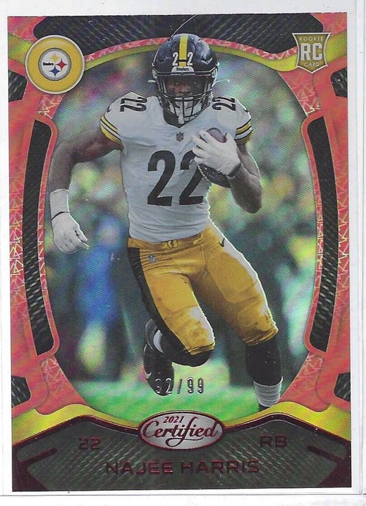 NAJEE HARRIS 2021 PANINI CERTIFIED RED FOIL ROOKIE RC #D 92/99