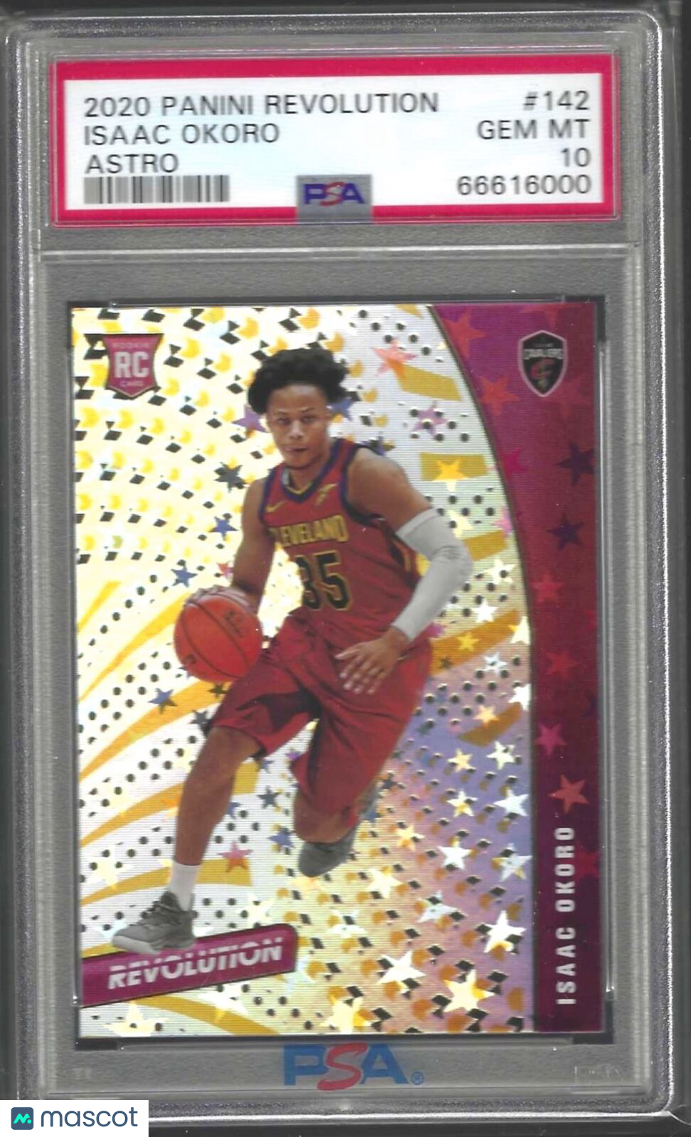 ISAAC OKORO 2020-21 PANINI REVOLUTION ASTRO ROOKIE RC #142 PSA 10 GEM POP 1/1