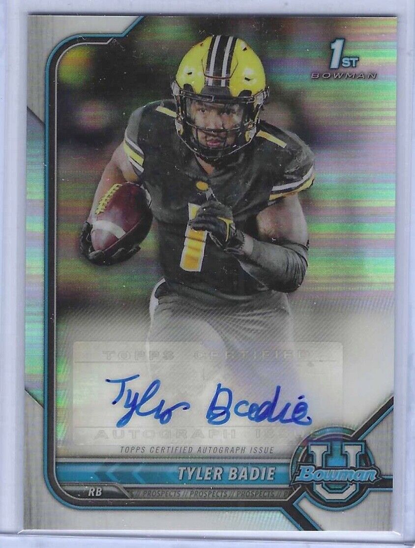 TYLER BADIE 2022 BOWMAN UNIVERSITY REFRACTOR 1ST PROSPECT AUTO RC #BCPA-TB