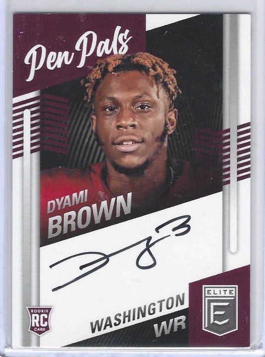 DYAMI BROWN 2021 DONRUSS ELITE PEN PALS ON CARD AUTO RC #PP-DYB