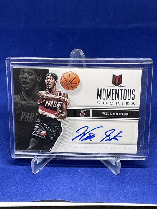 WILL BARTON 2013-14 PANINI MOMENTUM MOMENTOUS ROOKIES AUTO ROOKIE RC #71