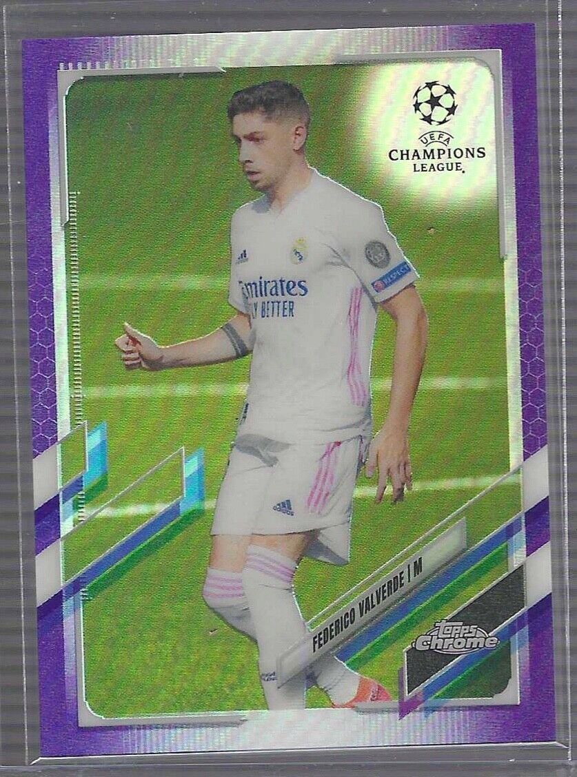 FEDERICO VALVERDE 2020-21 TOPPS CHROME UEFA PURPLE REFRACTOR RC #D 203/250