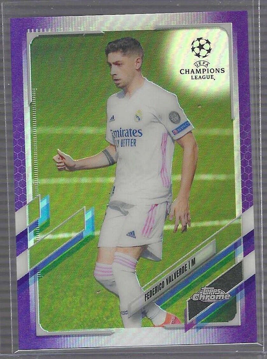 FEDERICO VALVERDE 2020-21 TOPPS CHROME UEFA PURPLE REFRACTOR RC #D 203/250
