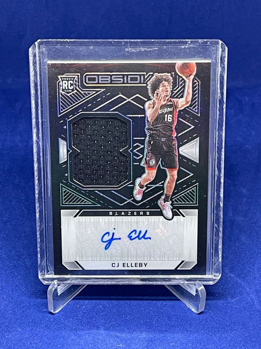 CJ ELLEBY 2020-21 PANINI OBSIDIAN JERSEY AUTO ROOKIE RC #D 53/99