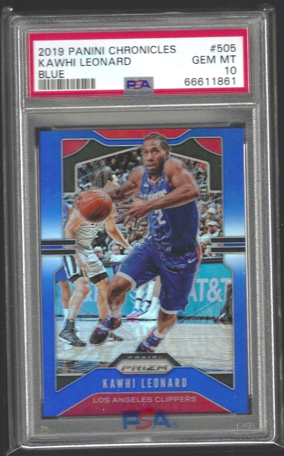 KAWHI LEONARD 2019-20 PANINI CHRONICLES PRIZM UPDATE BLUE /99 PSA 10 GEM POP 9