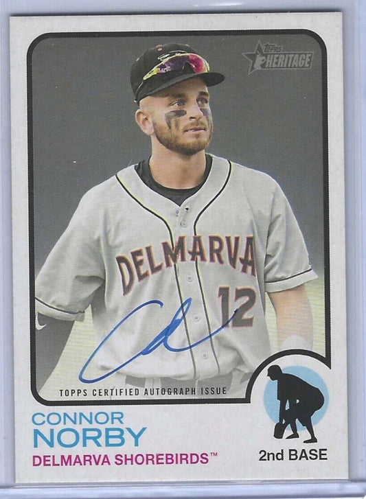 CONNOR NORBY 2022 TOPPS HERITAGE MINOR LEAGUE PROSPECT REAL ONE AUTO #ROA-CN