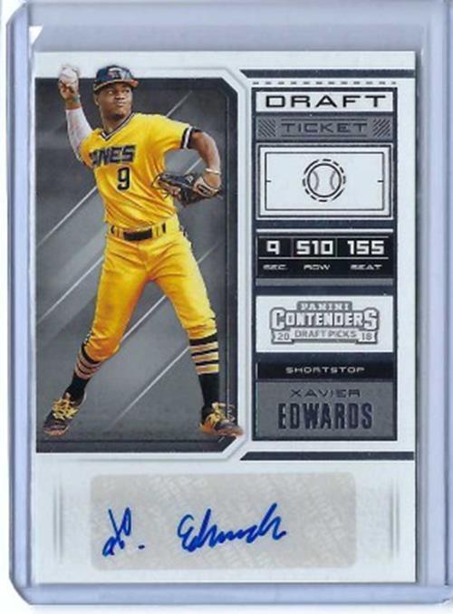XAVIER EDWARDS 2018 PANINI CONTENDERS DRAFT PICKS DRAFT TICKET AUTO PROSPECT #36