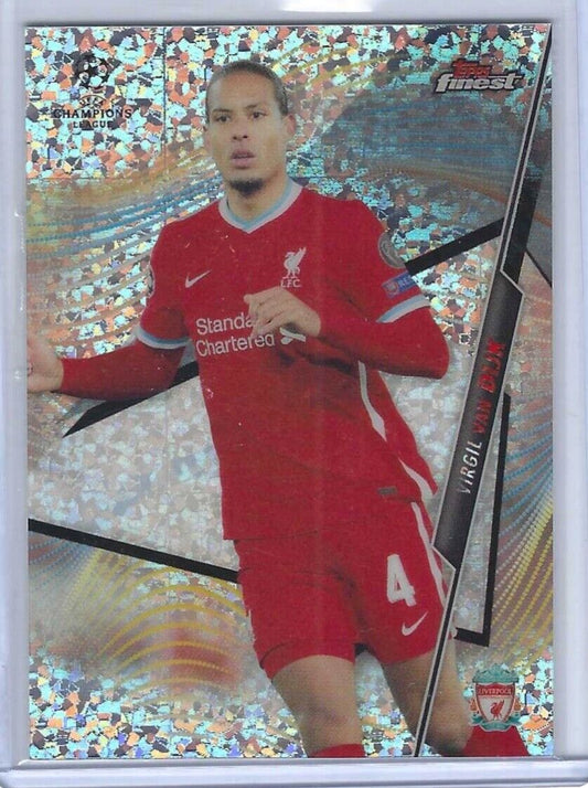 VIRGIL VAN DIJK 2020-21 TOPPS FINEST SPECKLE MINI DIAMOND REFRACTOR #D 121/125
