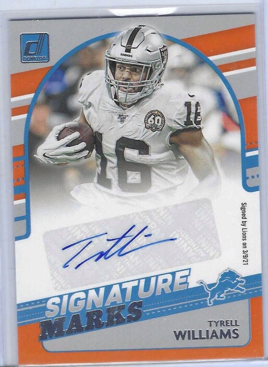 TYRELL WILLIAMS 2021 DONRUSS ORANGE SIGNATURE MARKS AUTO #SM35
