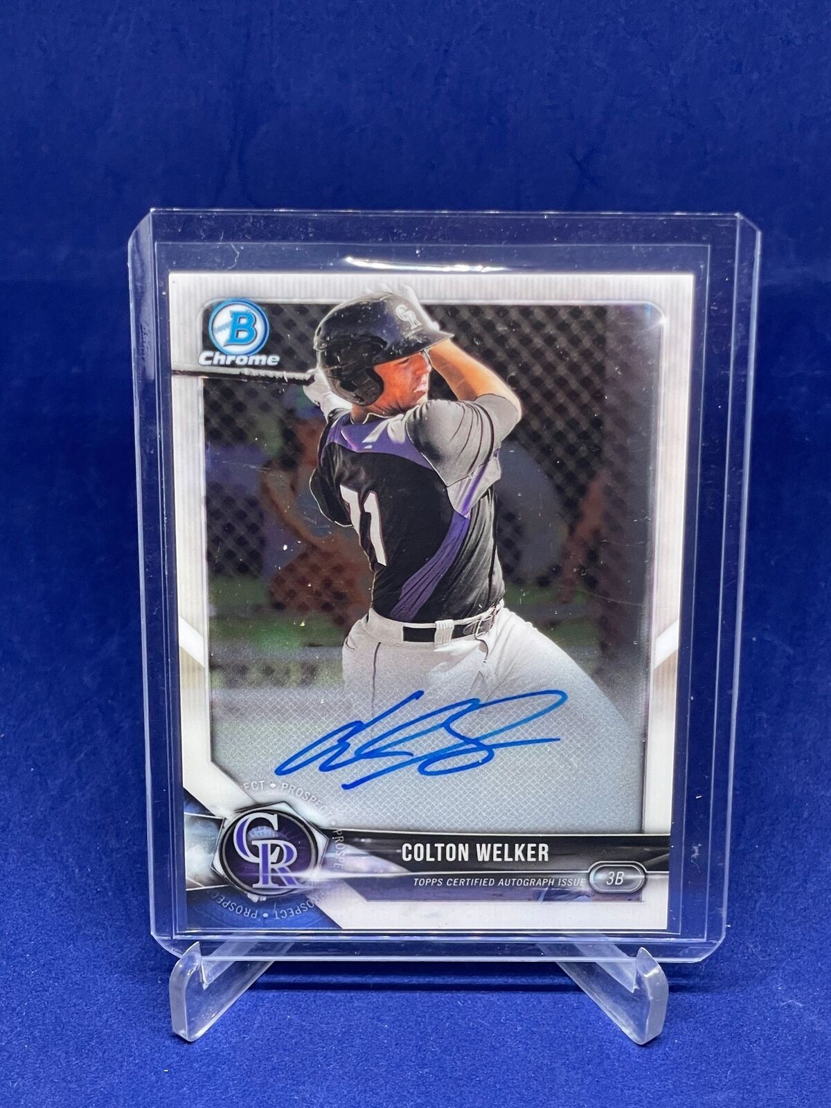 COLTON WELKER 2018 BOWMAN CHROME ON CARD AUTO PROSPECT