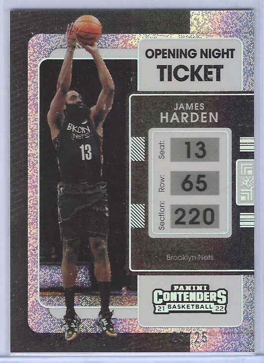JAMES HARDEN 2021-22 PANINI CONTENDERS OPENING DAY TICKET SPARKLE #D 25/25