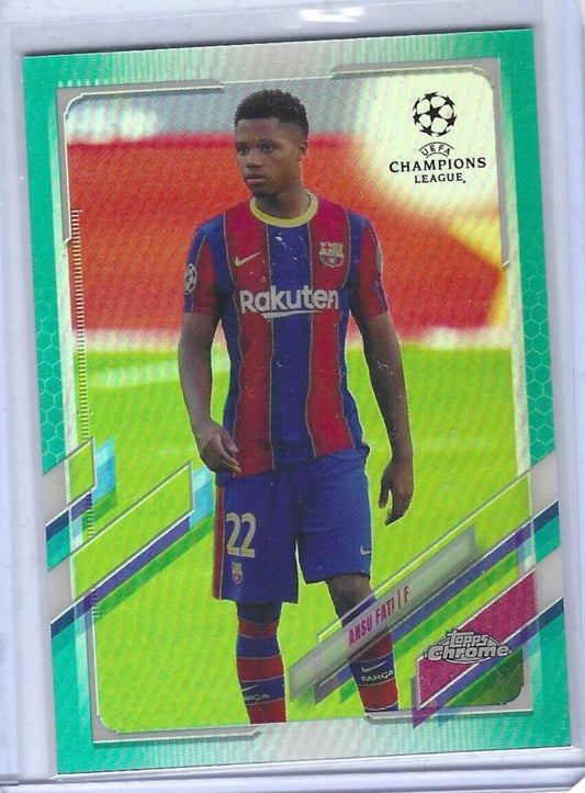 ANSU FATI 2020-21 TOPPS CHROME AQUA REFRACTOR #D 179/199