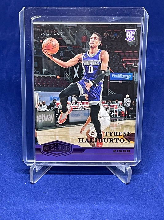 TYRESE HALIBURTON 2020-21 PANINI CHRONICLES PLATES AND PATCHES RED RC #D 88/149