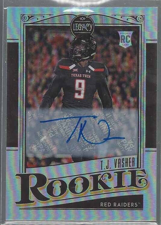 T.J. VASHER 2021 PANINI LEGACY OPTICHROME SILVER PRIZM ROOKIE AUTO RC #191