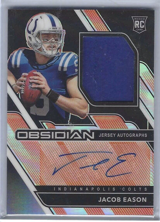 JACOB EASON 2020 PANINI OBSIDIAN ELECTRIC ETCH ORANGE PRIZM JERSEY AUTO RC /99