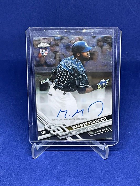 MANNY MANUEL MARGOT 2017 TOPPS CHROME ON CARD AUTO ROOKIE RC