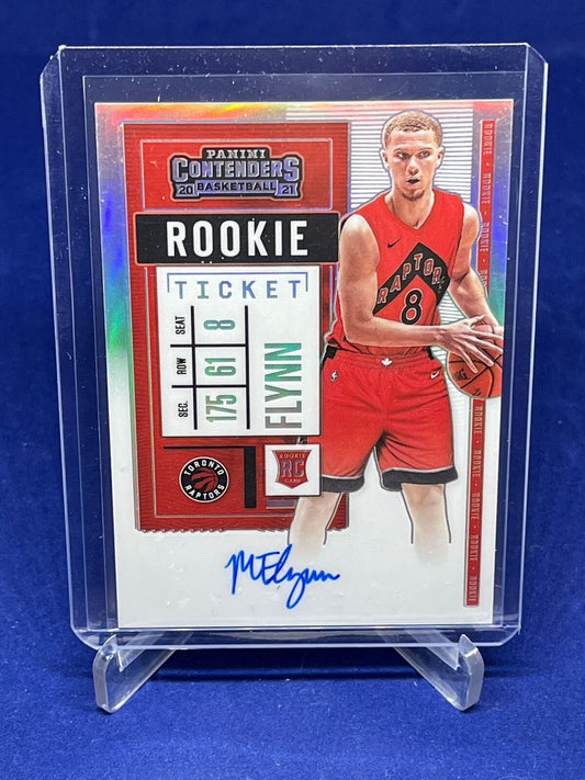 MALACHI FLYNN 2020-21 CONTENDERS ROOKIE PREMIUM TICKET SILVER PRIZM AUTO RC #106