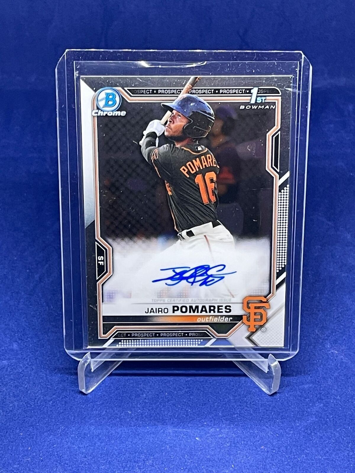 JAIRO POMARES 2021 BOWMAN CHROME 1ST ON CARD AUTO PROSPECT