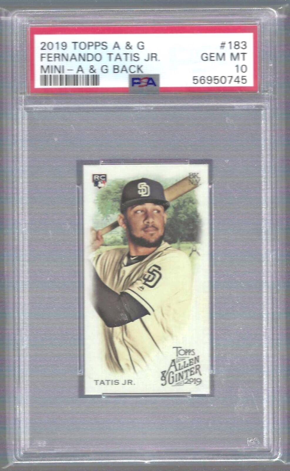 FERNANDO TATIS JR 2019 TOPPS ALLEN & GINTER MINI A & G BACK RC PSA 10 GEM MINT