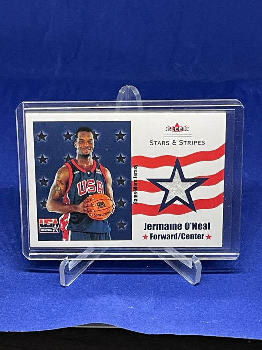 JERMAINE O'NEAL 2003-04 FLEER USA STARS AND STRIPES JERSEY CARD #D 454/500