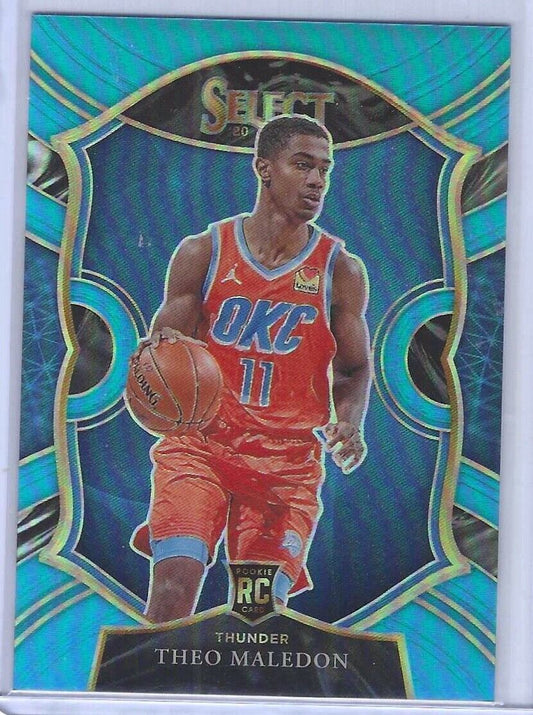 THEO MALEDON 2020-21 PANINI SELECT CONCOURSE LIGHT BLUE PRIZM RC #D 177/299