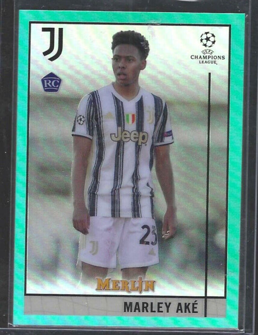 MARLEY AKE 2020-21 TOPPS MERLIN UEFA AQUA REFRACTOR ROOKIE RC #D 112/199