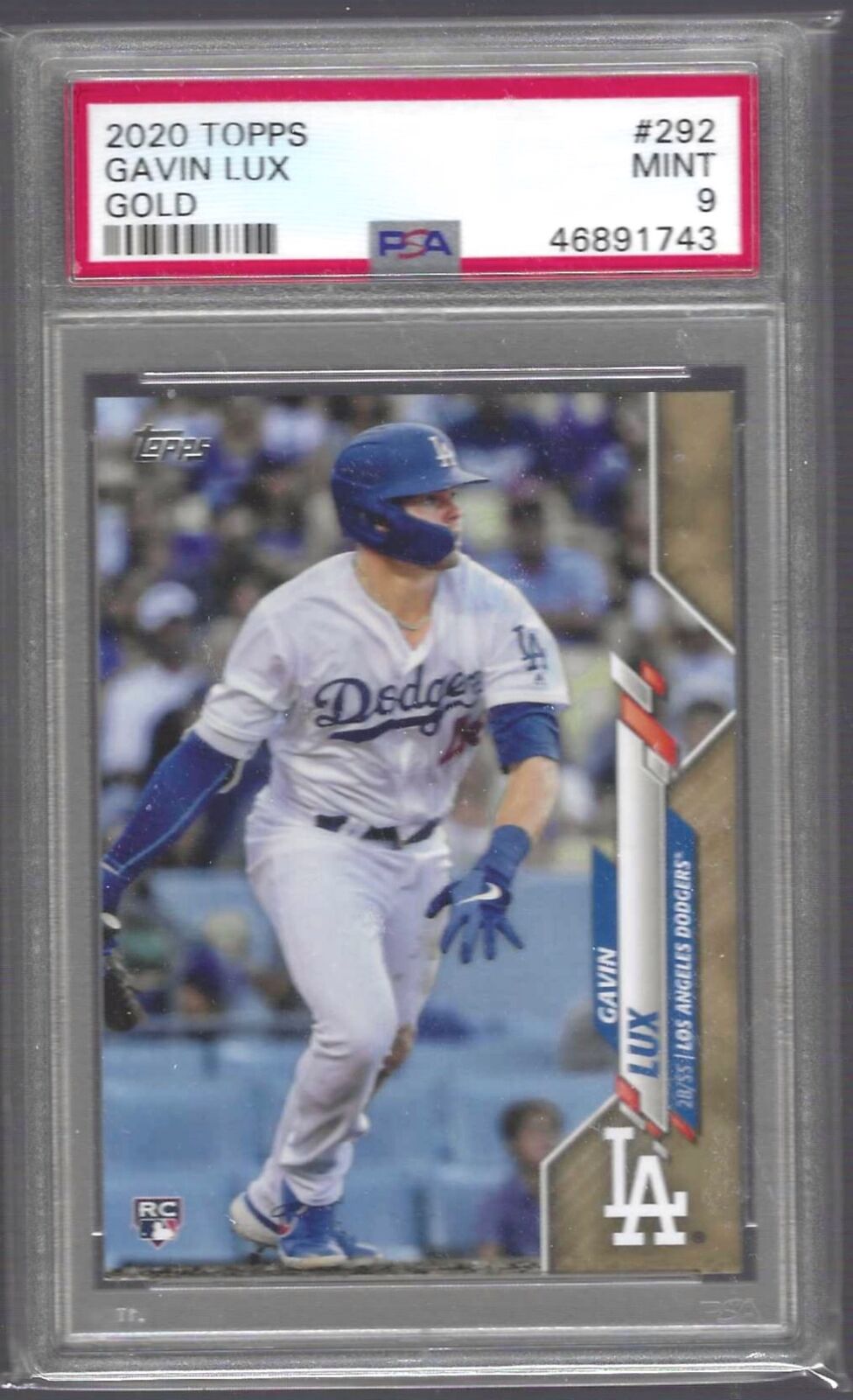 GAVIN LUX 2020 TOPPS SERIES ONE GOLD ROOKIE RC /2020 PSA 9 MINT