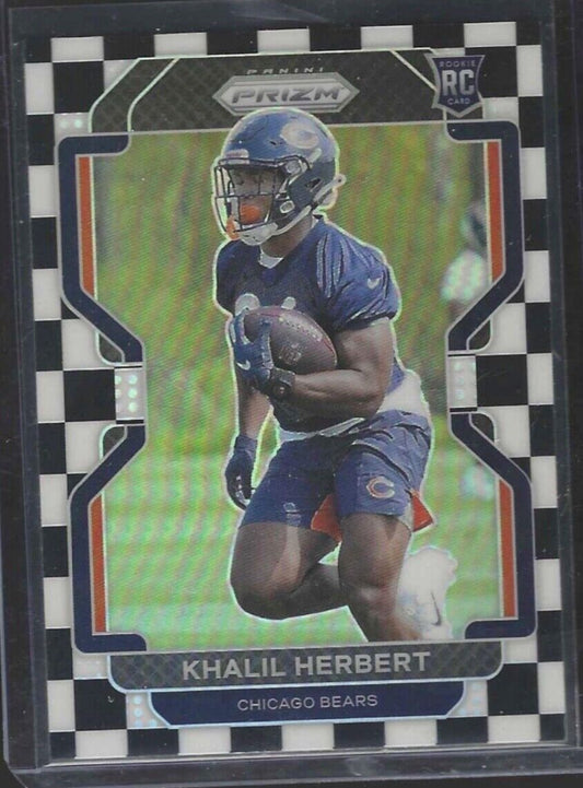 KHALIL HERBERT 2021 PANINI PRIZM BLACK AND WHITE CHECKERBOARD ROOKIE SSP RC #425