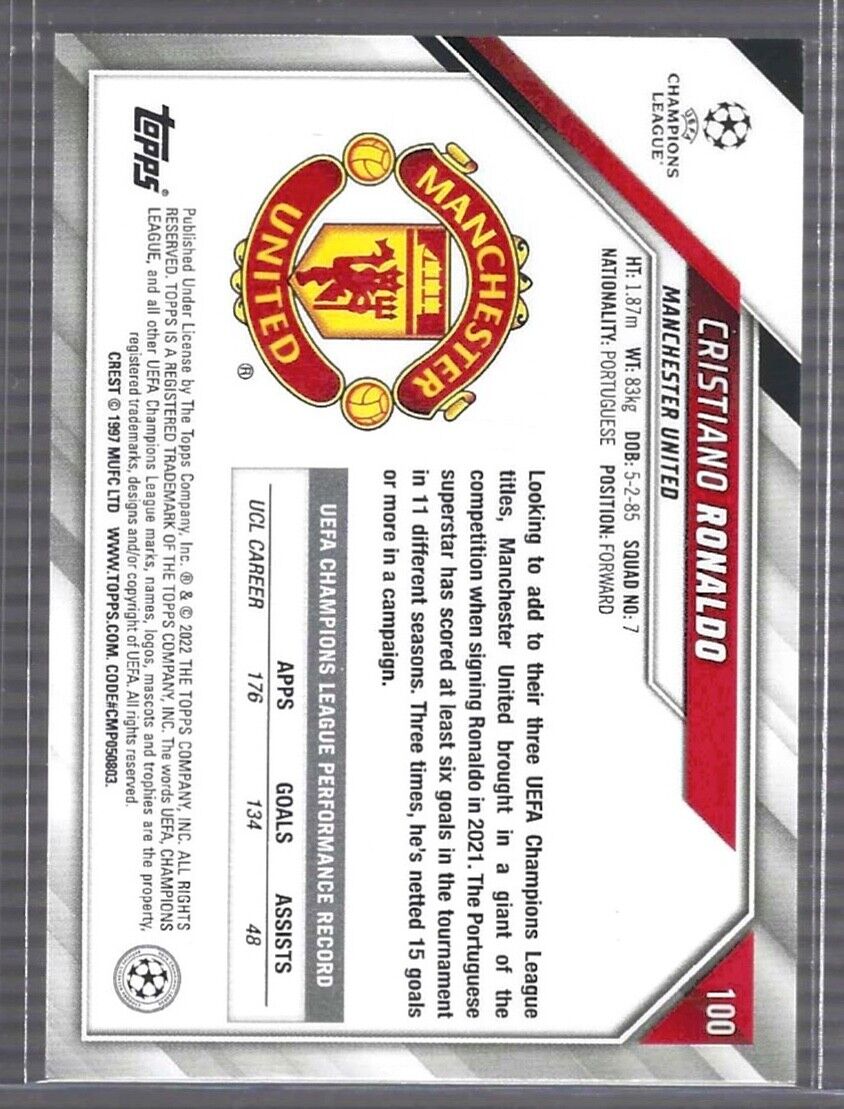 CRISTIANO RONALDO 2021-22 TOPPS SSP PHOTO VARIATION #100