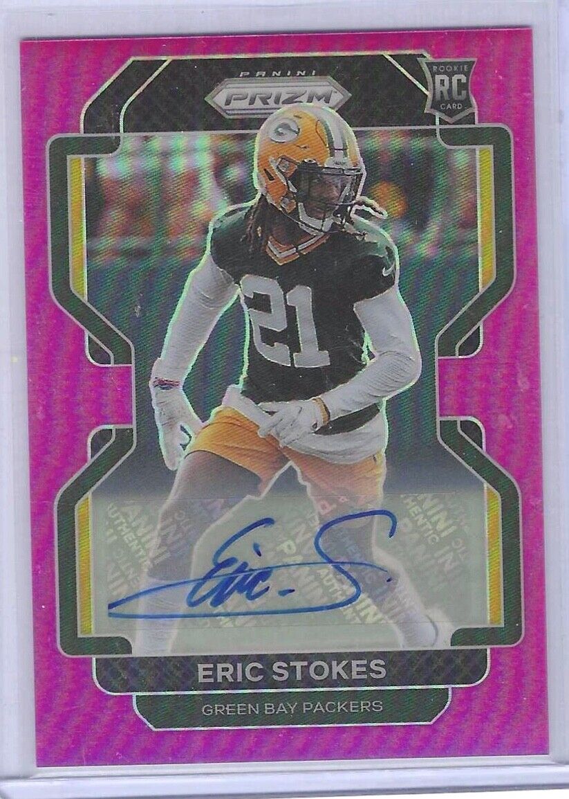 ERIC STOKES 2021 PANINI PRIZM PINK PRIZMS ROOKIE AUTO RC #433