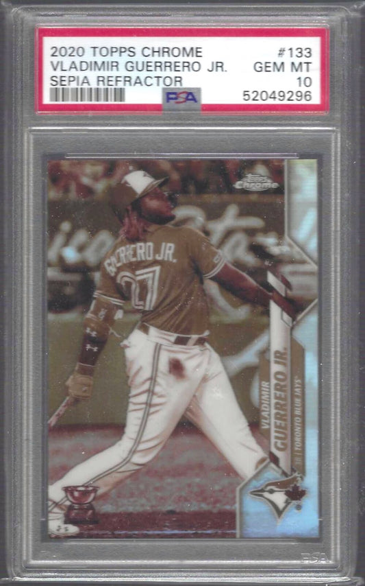 VLADIMIR GUERRERO JR 2020 TOPPS CHROME SEPIA REFRACTOR PSA 10 GEM MINT