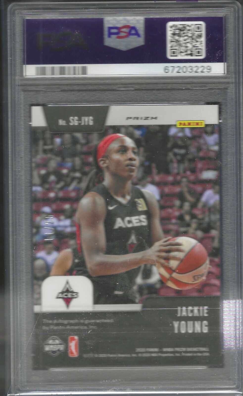 JACKIE YOUNG 2020 PANINI PRIZM WNBA MOJO PRIZM AUTO /25 PSA 10 w/ 10 AU POP 1/1