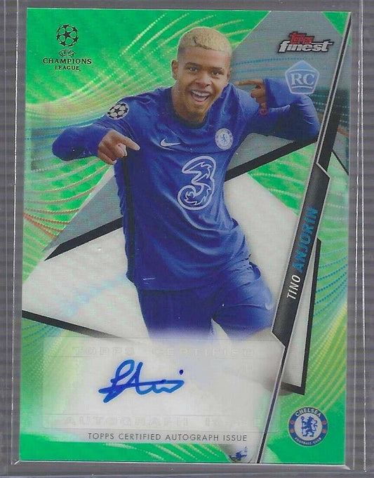 TINO ANJORIN 2020-21 TOPPS FINEST GREEN REFRACTOR ROOKIE AUTO RC #D 43/99