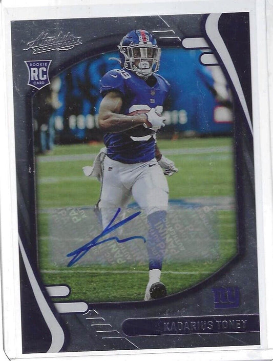 KADARIUS TONEY 2021 PANINI ABSOLUTE ROOKIE AUTO RC #110