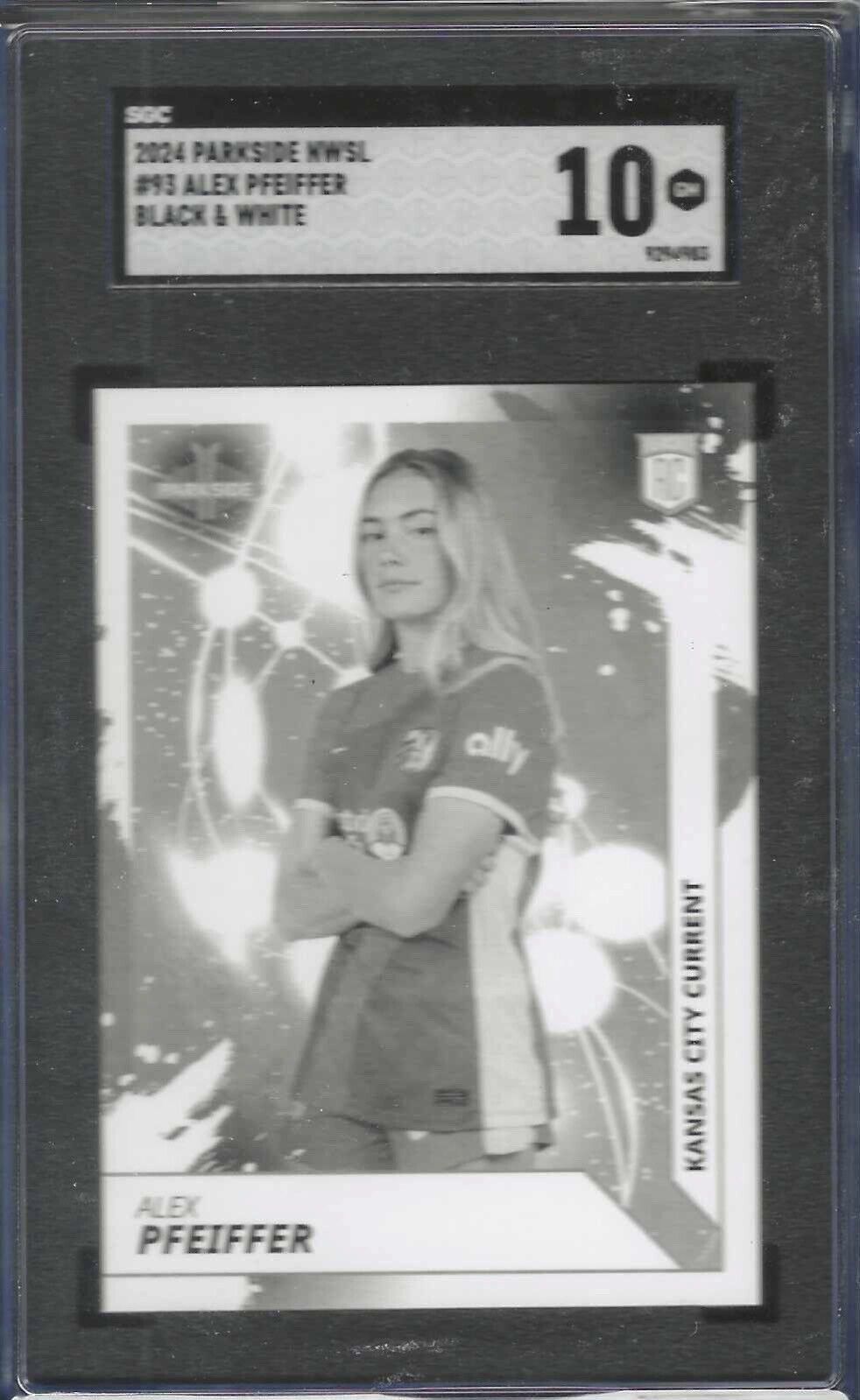 ALEX PFEIFFER 2024 PARKSIDE NWSL BLACK AND WHITE ROOKIE RC #93 SGC 10 GEM MINT