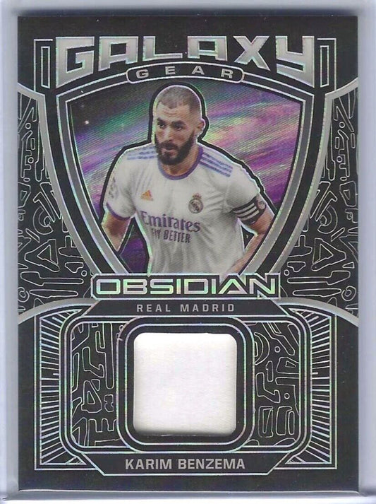 KARIM BENZEMA 2021-22 PANINI OBSIDIAN SILVER ETCH GALAXY GEAR PATCH #D 094/149