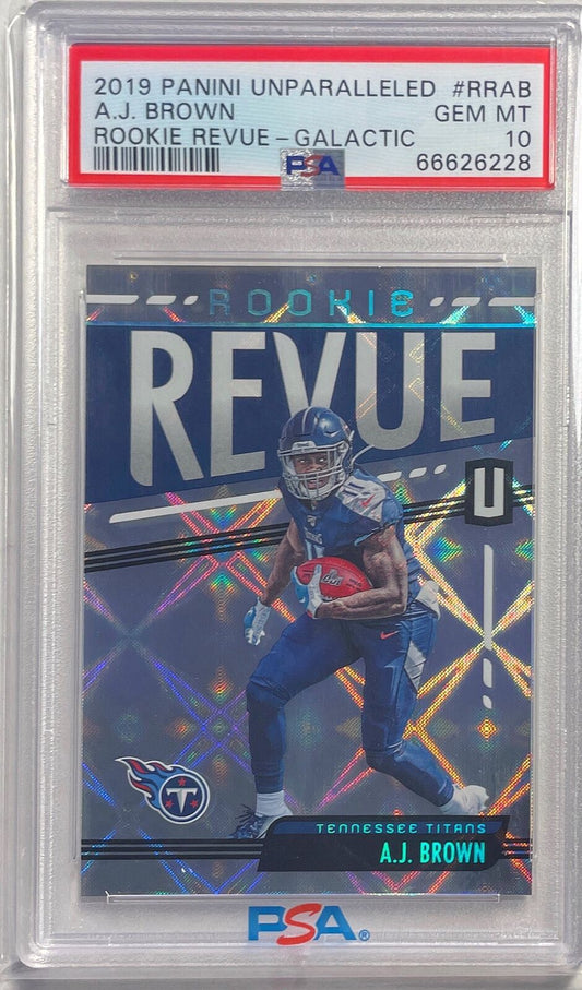 A.J. BROWN 2019 UNPARALLELED ROOKIE REVUE GALACTIC RC SSP PSA 10 GEM MINT POP 3