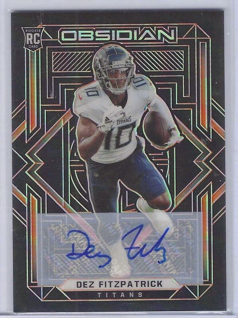 DEZ FITZPATRICK 2021 PANINI OBSIDIAN ORANGE ETCH ROOKIE AUTO RC #D 30/75