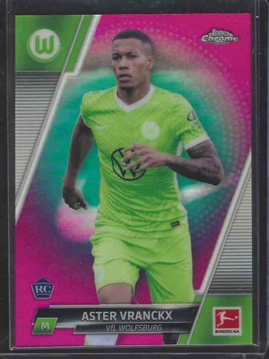 ASTER VRANCKX 2021-22 TOPPS CHROME PINK REFRACTOR ROOKIE RC #D 040/399