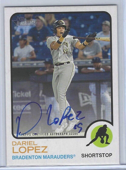 DARIEL LOPEZ 2022 TOPPS HERITAGE MINOR LEAGUE PROSPECT REAL ONE AUTO #ROA-DL