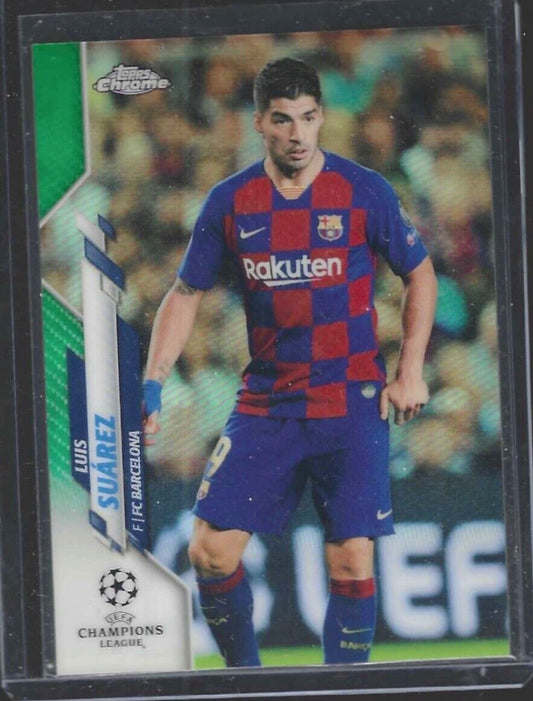 LUIS SUAREZ 2019-20 TOPPS CHROME UEFA GREEN REFRACTOR #D 99/99
