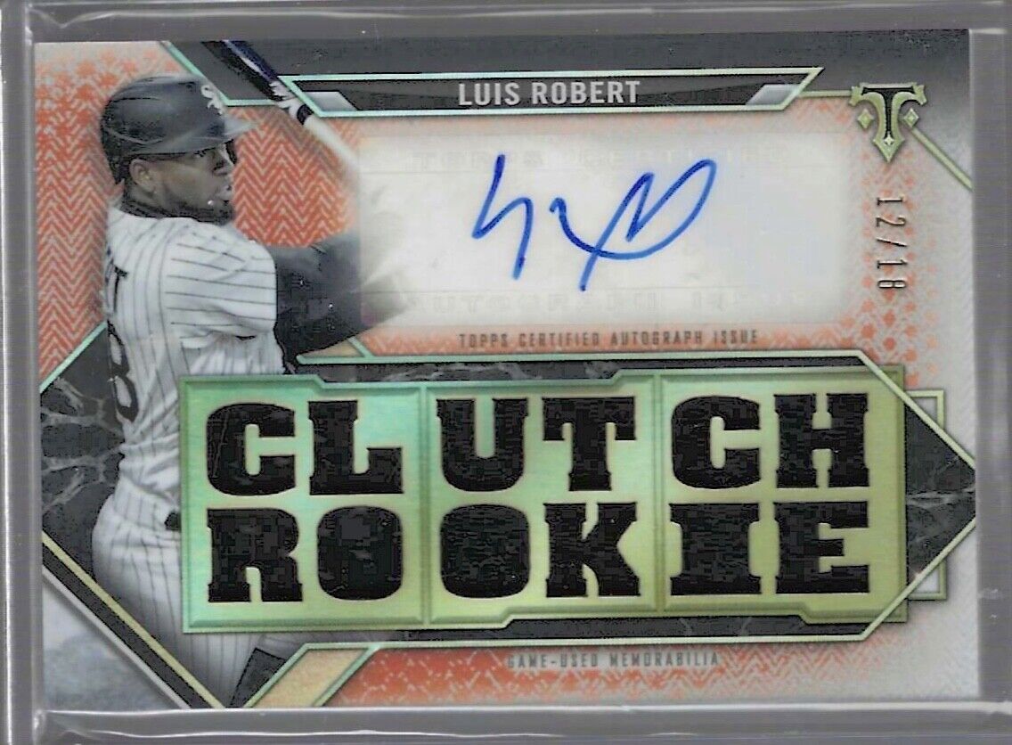 LUIS ROBERT 2021 TOPPS TRIPLE THREADS ORANGE "CLUTCH ROOKIE" PATCH AUTO #D 12/18