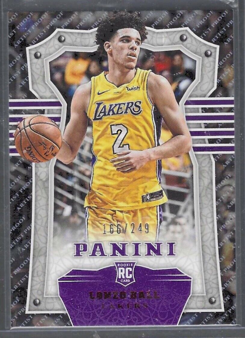 LONZO BALL 2018 PANINI CHRONICLES PANINI ARTIST PROOF RED ROOKIE RC #D 166/249