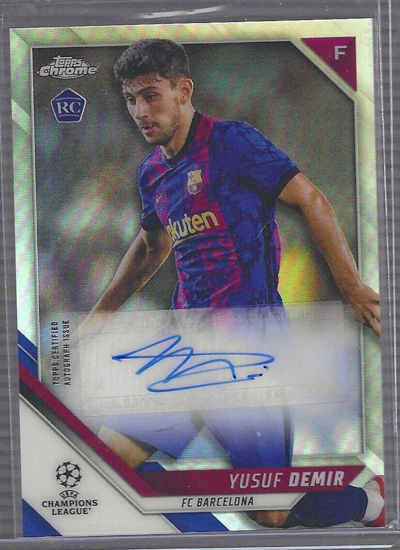 YUSUF DEMIR 2021-22 TOPPS CHROME UEFA SILVER REFRACTOR ROOKIE AUTO RC #CA-YD