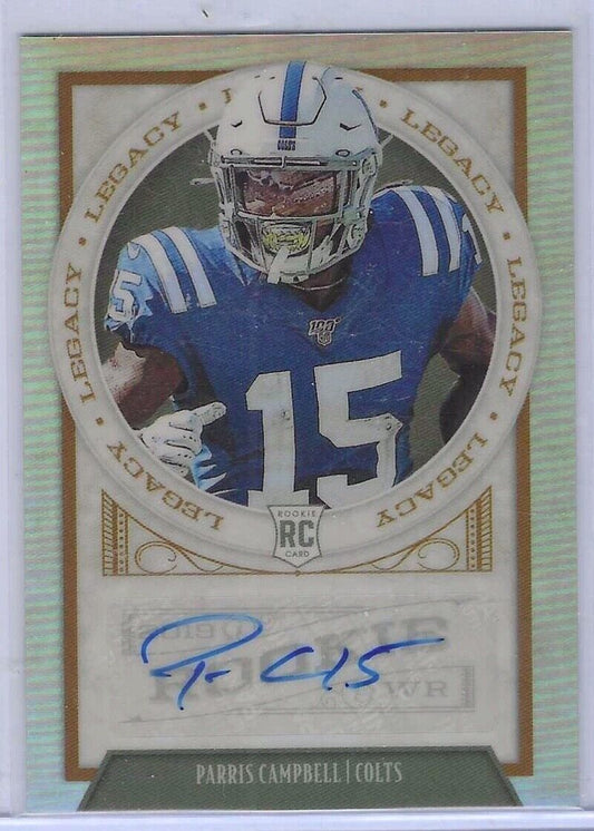 PARRIS CAMPBELL 2019 PANINI CHRONICLES LEGACY SILVER ROOKIE AUTO RC #D 50/99